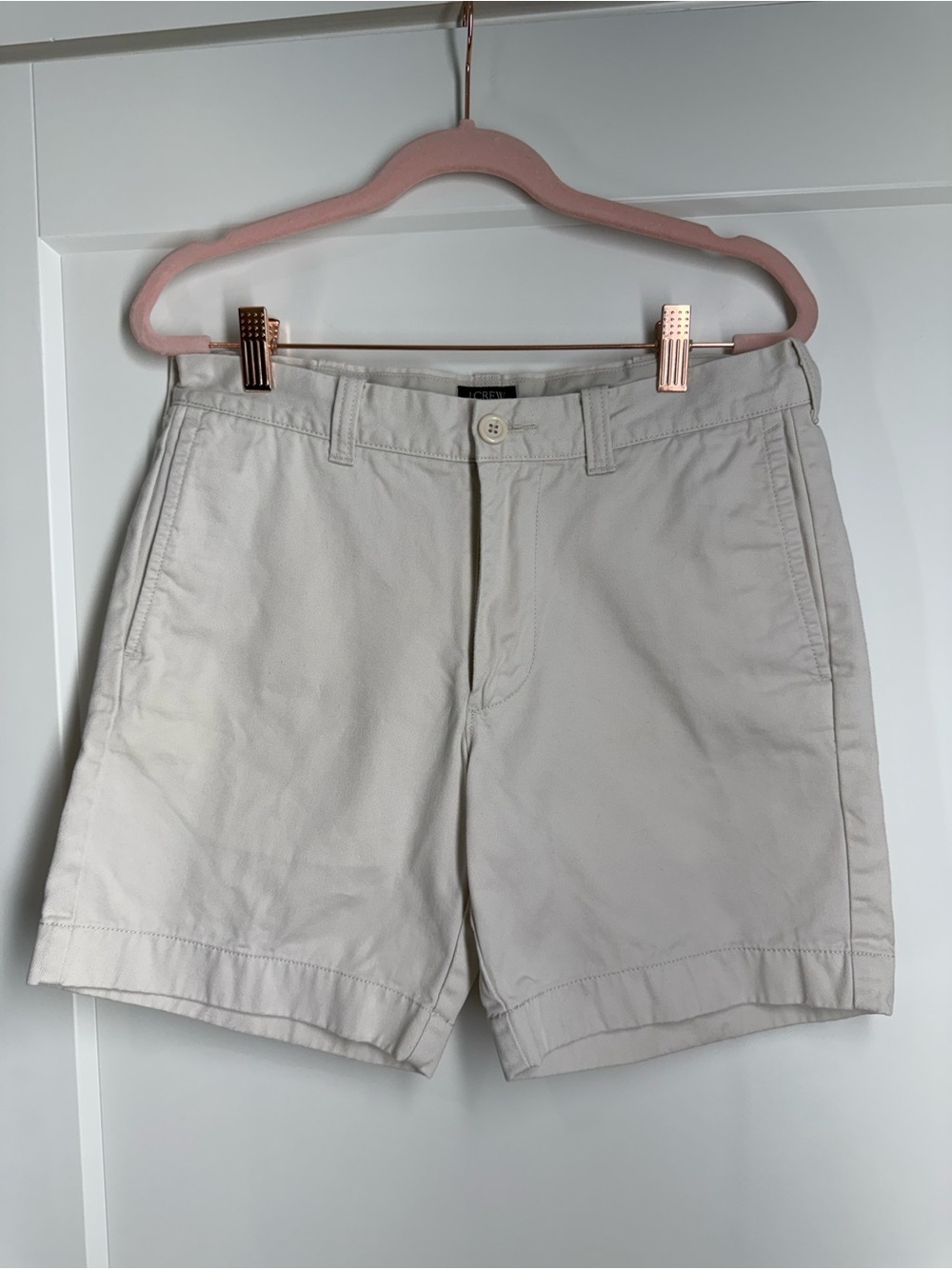 J.Crew Reade Men’s Khaki Chino Shorts Size 29W Beige Cotton Flat Front